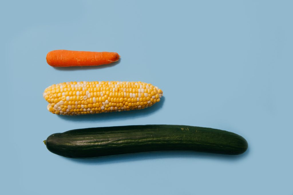 Different vegetables depict size of business