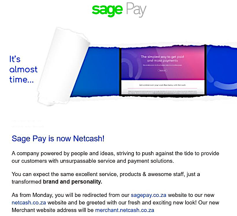 Sage Pay is now Netcash