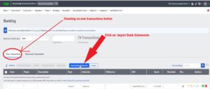 sage cloud accounting select import bank