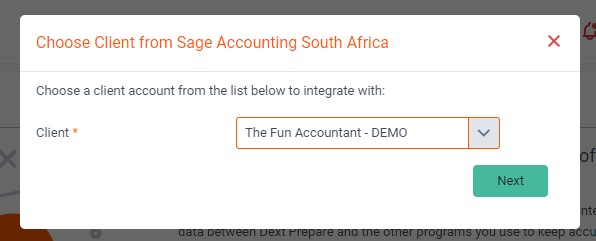 Linking Dext to Sage Step 5: Choose your entity