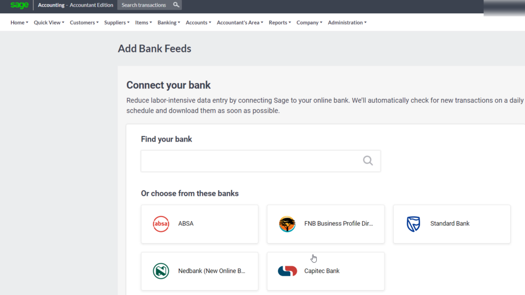 How to connect and use ABSA bank feeds with Sage Business Cloud