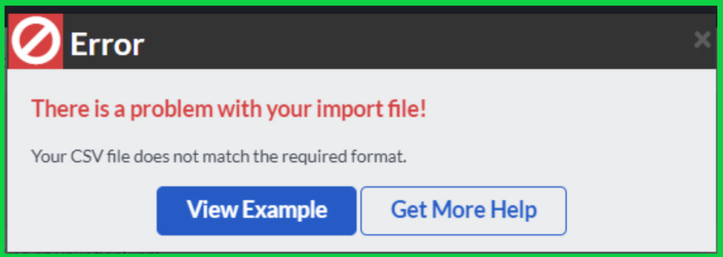 CSV file import error in Sage Accounting