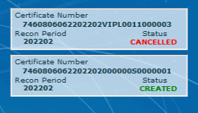 2 IRP5 Tax Certificates with different statuses