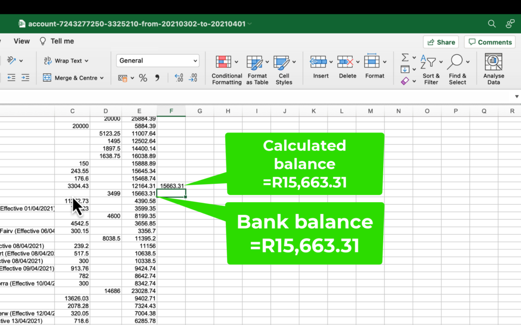 sage accounting bank balances agree