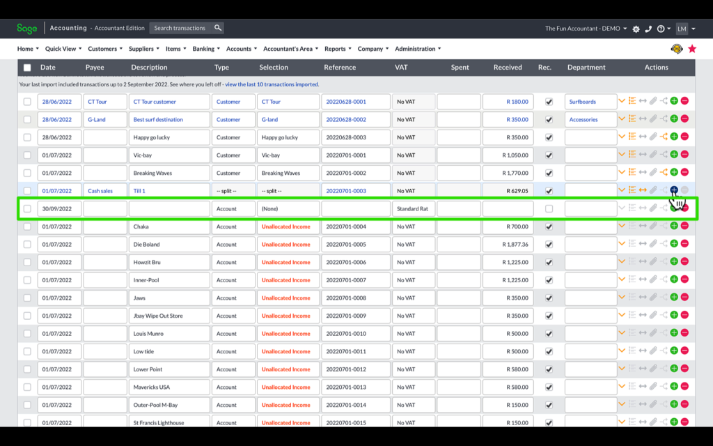 adding a manual bank transaction