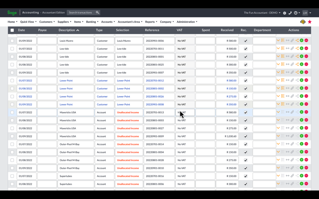 effect of bank mapping rules on the cashbook display