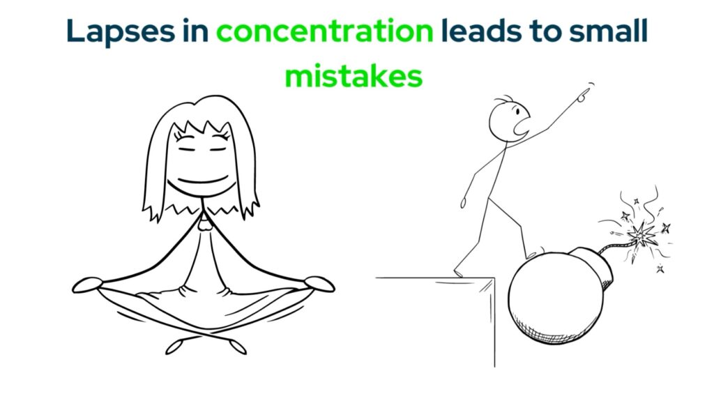 Lapses in concentration leads to small mistakes