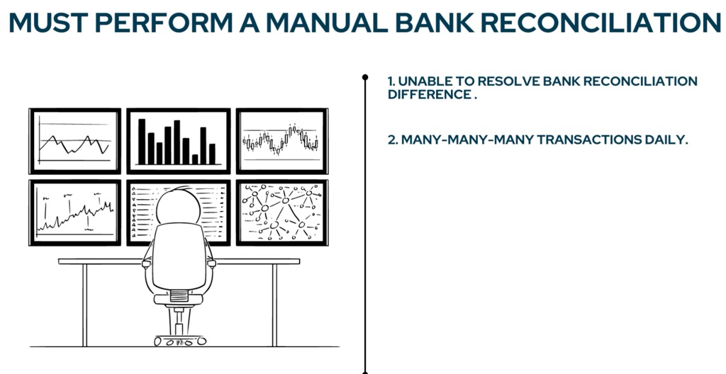 must perform a manual bank reconciliation magnitude of transactions by the fun accountant Louis Munro CA (SA)