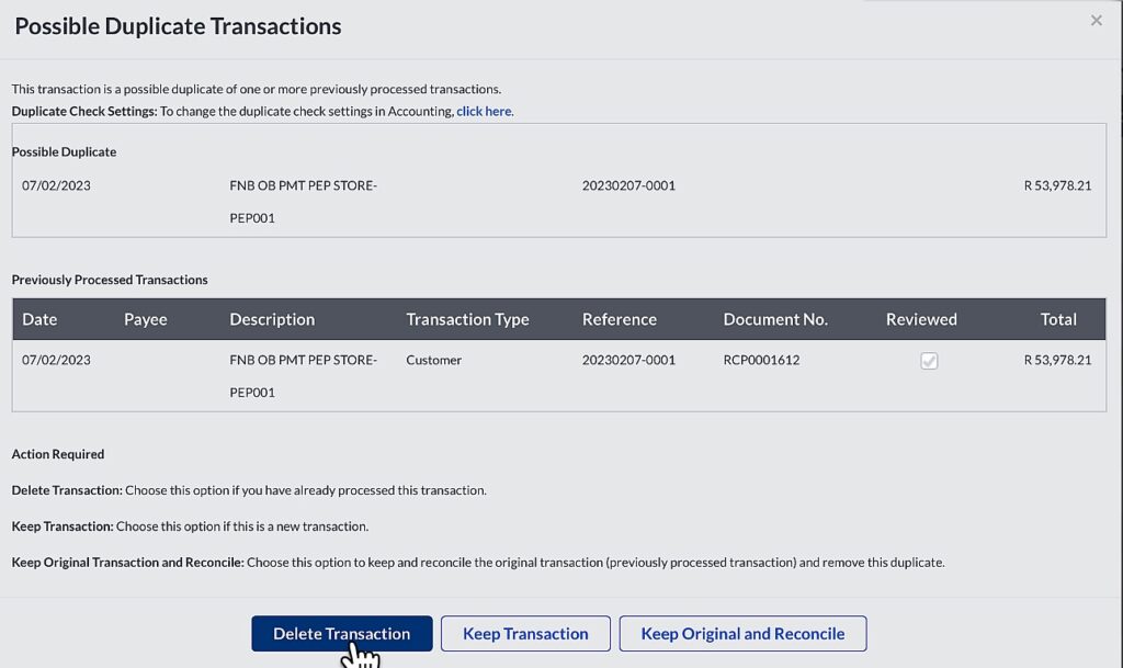 Possible duplicate transactions in Sage accounting by The Fun Accountant.