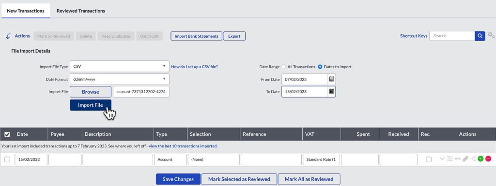 Sage Accounting Import CSV file process by The Fun Accountant.