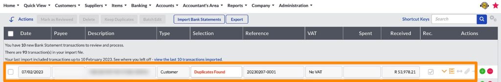 Sage identifies possible bank transactions duplicates by The Fun Accountant.