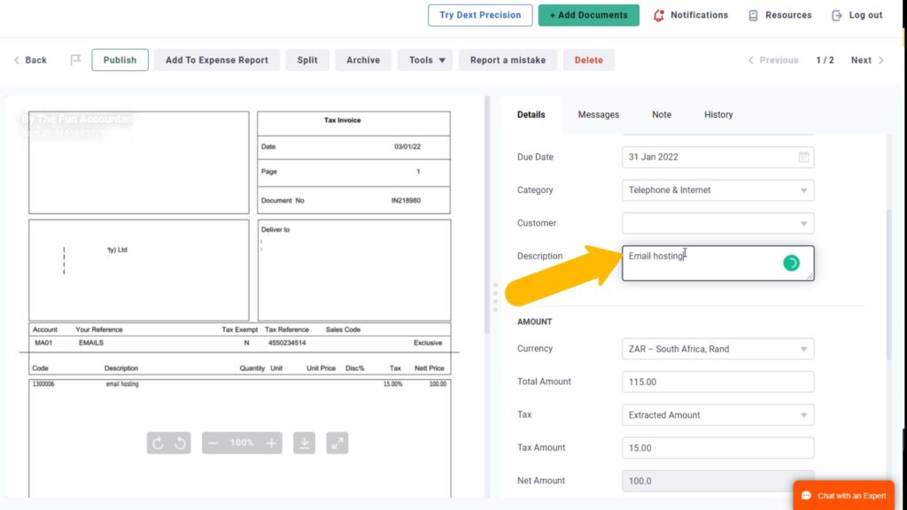 Accounting Data extracted by Dext by The Fun Accountant.