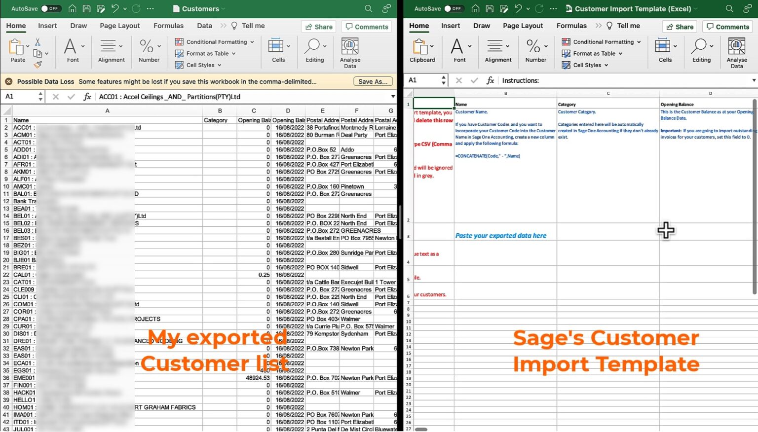 How to Import a Customer List into Sage Accounting from Pastel The