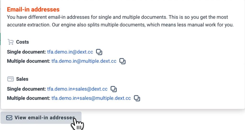 Dext email-in addresses by The Fun Accountant