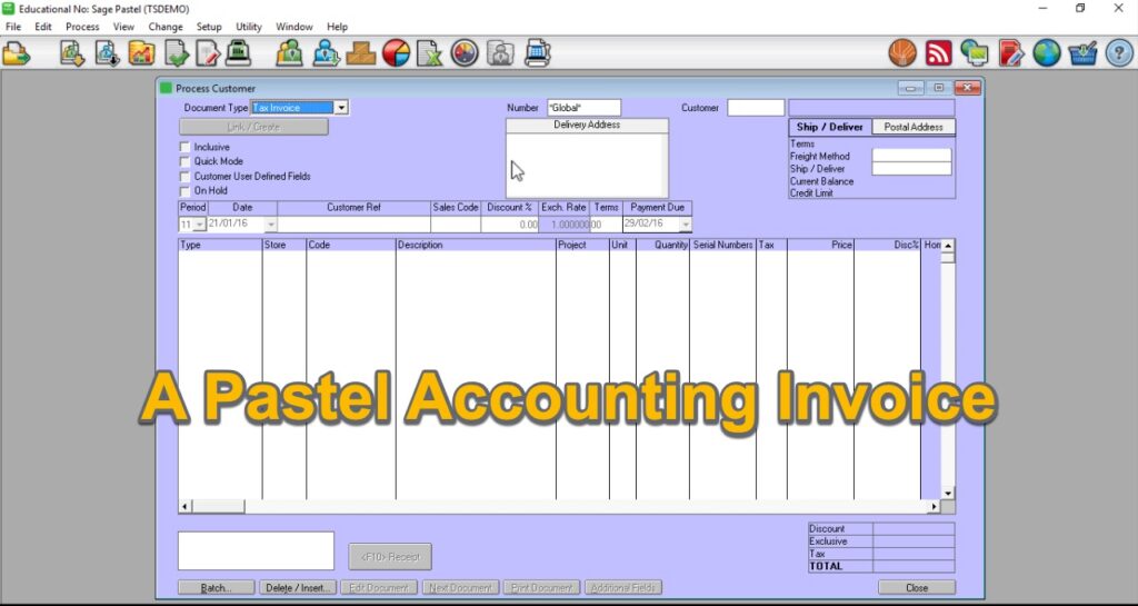 Pastel Desktop Accounting Sales Invoice by The Fun Accountant how to imports a customer list into Sage Accounting from paste.