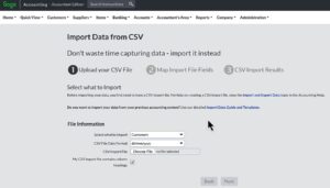 Three Steps of Sage Customert Import process by The Fun Accountant.