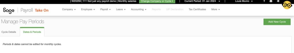 Add new payroll cycle from manage pay periods screen by The Fun Accountant