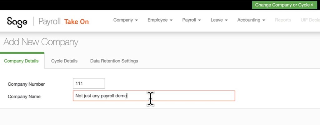 Adding company number and name in Sage Business Cloud Payroll by The Fun Accountant