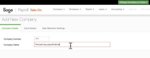 Adding company number and name in Sage Business Cloud Payroll by The Fun Accountant