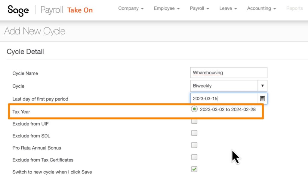 Biweekly payroll cycle and tax years in Sage Business Cloud Payroll by The Fun Accountant