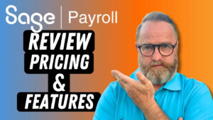 review sage business cloud payroll by The Fun Accountant and an image of Louis Munro