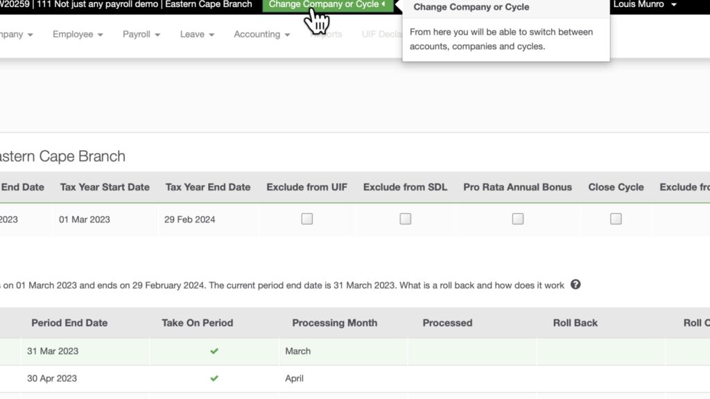 Switch between payroll cycles in Sage Business Cloud Payroll by The Fun Accountant