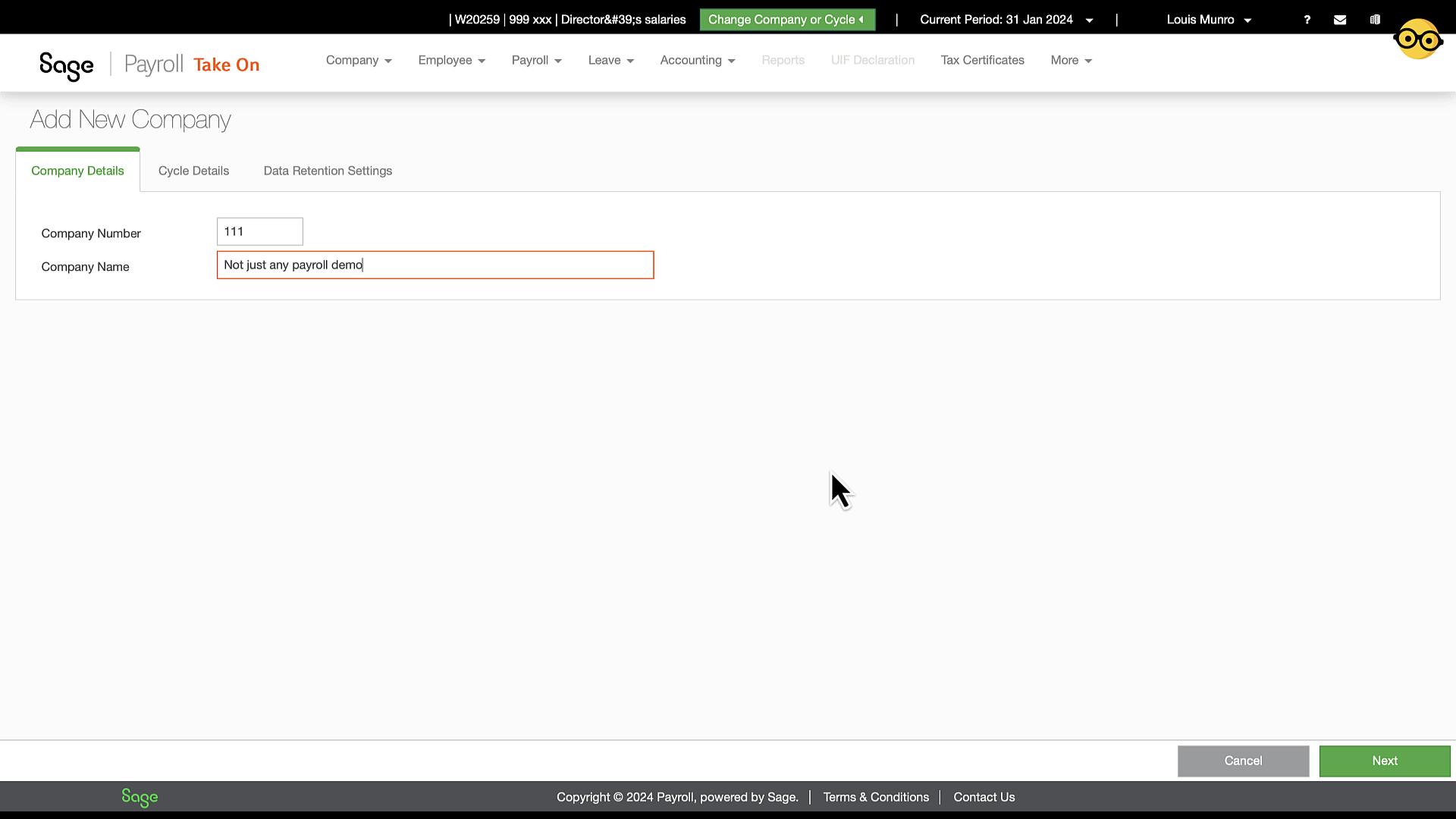 Start your payroll by adding a new Company in Sage Business Cloud ...