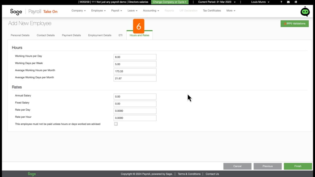 sage business cloud payroll hours and rates by thefunaccountant