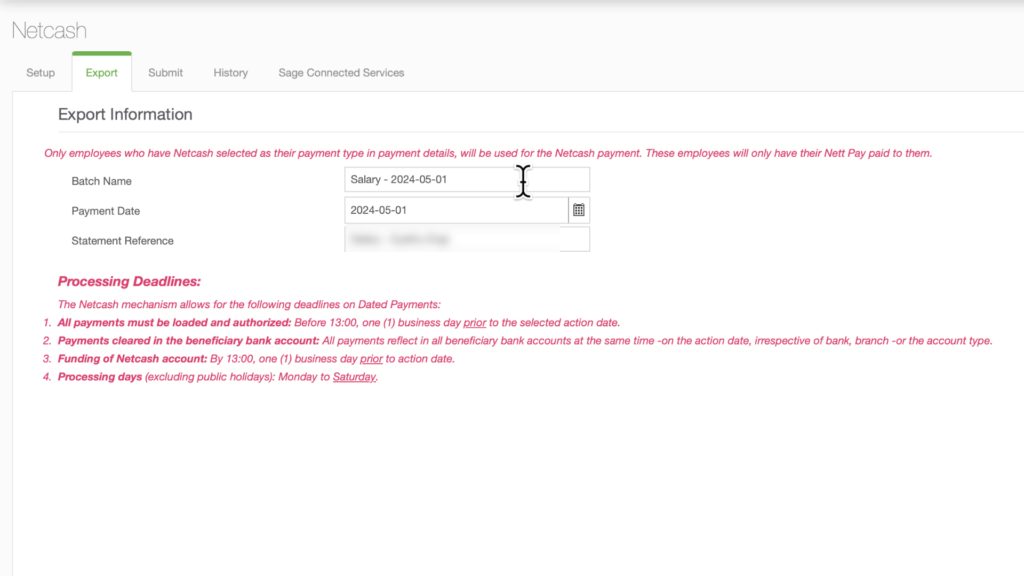 Netcash salary batch in SBCP by TheFunAccountant
